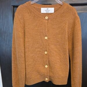 H&M Kid's Tan 100% WOOL Cardigan Sweater, SIZE 5/6